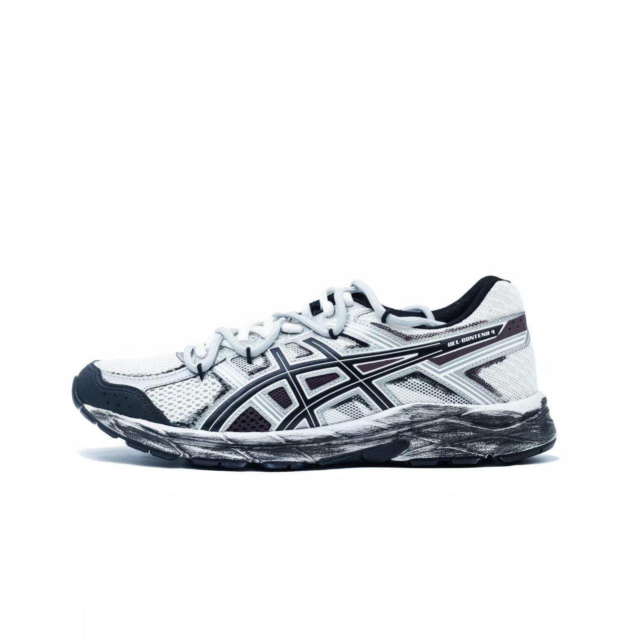 

Asics Кроссовки для бега Gel Contend 4 с амортизацией, воздухопроницаемостью и низким верхом, мужские, черный и серый