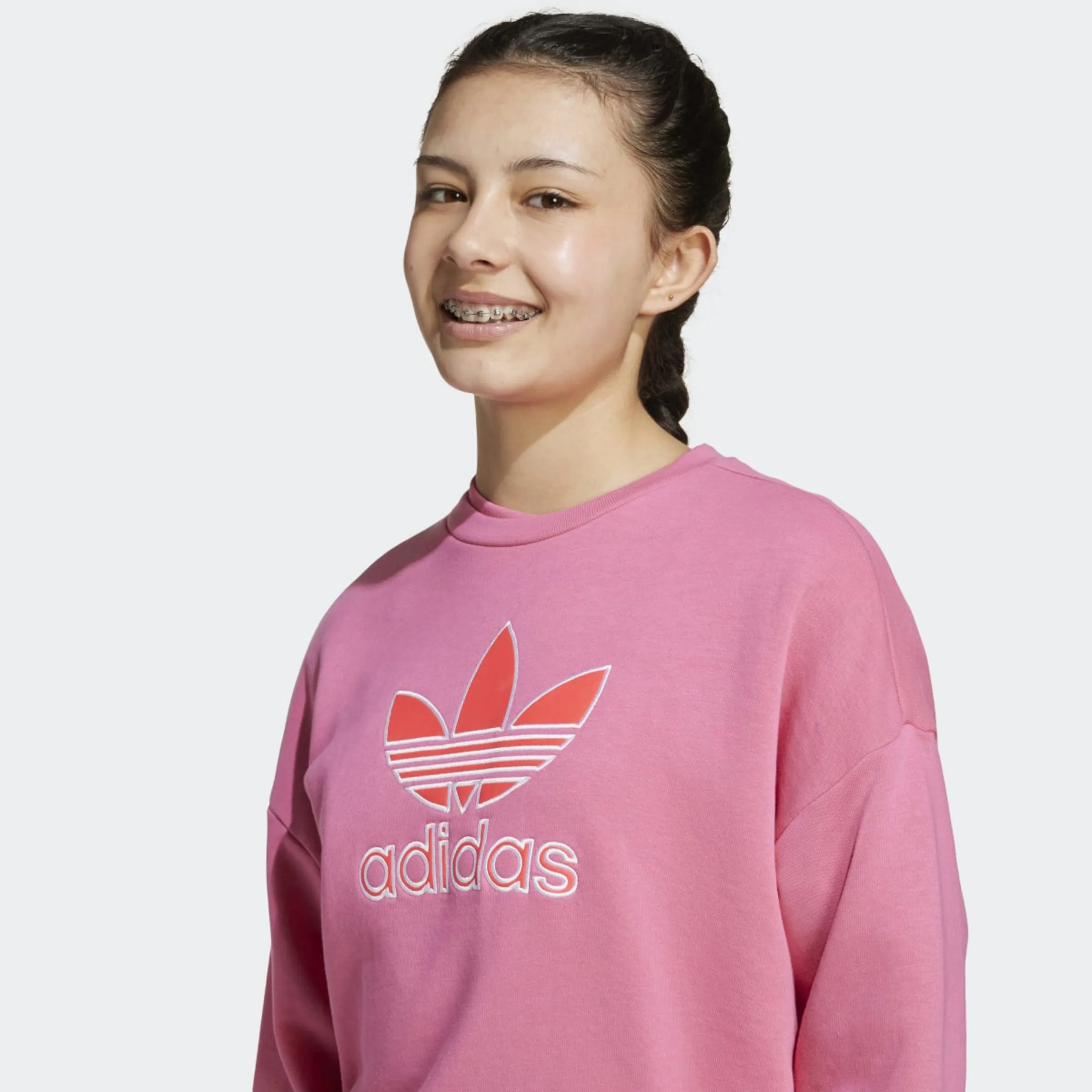 Детская толстовка Trefoil Originals Adidas, розовый — фото 4
