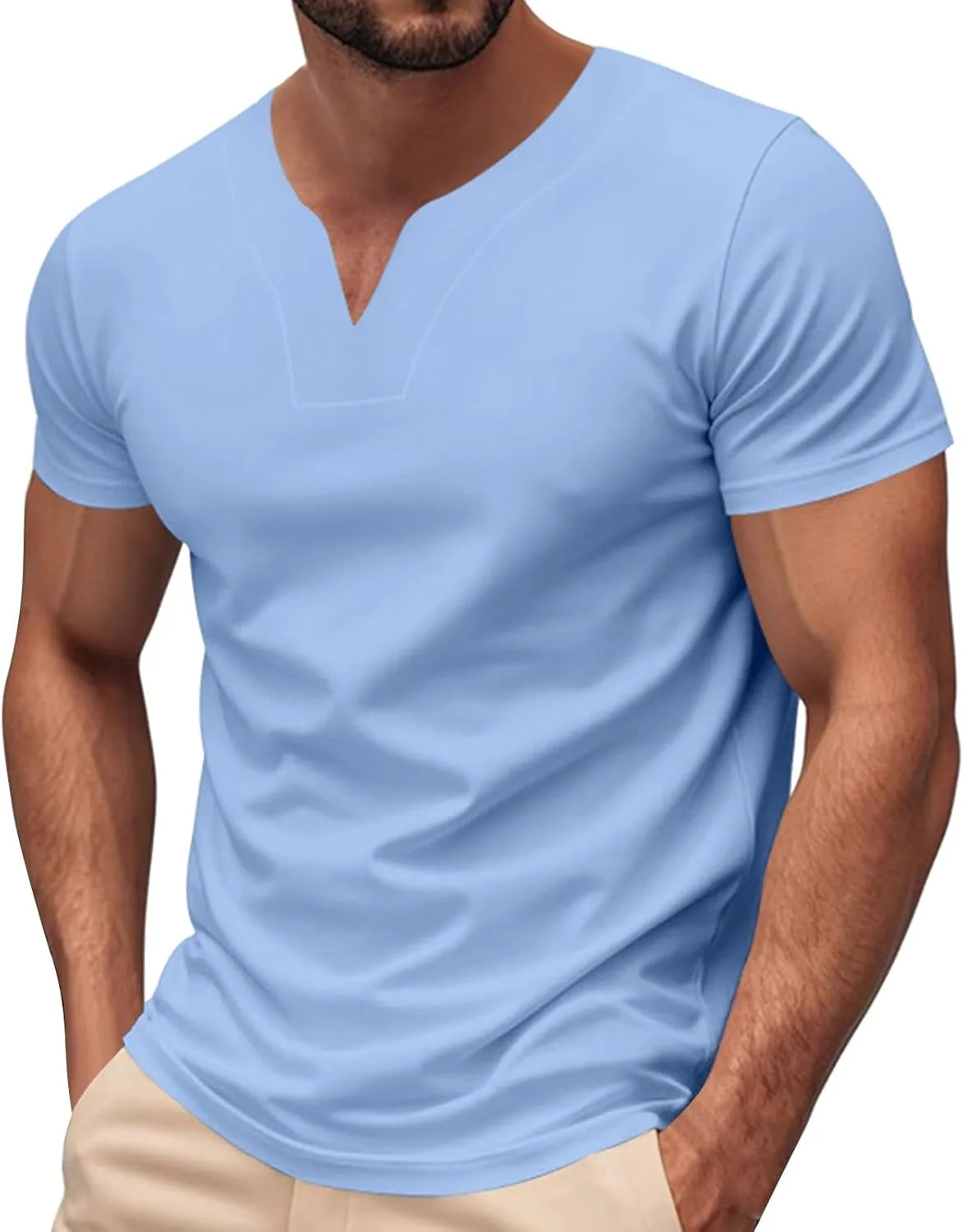 

Футболка с V-образным вырезом Casual для мужчин QOAAIE