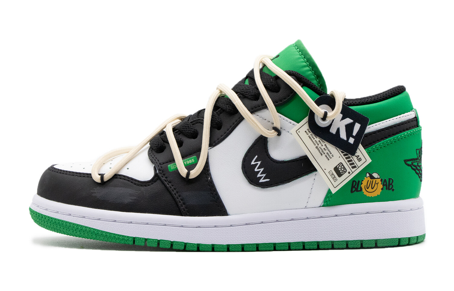 

Кроссовки Air JORDAN 1 Vintage Basketball Shoes Women's Low-Top Black Green