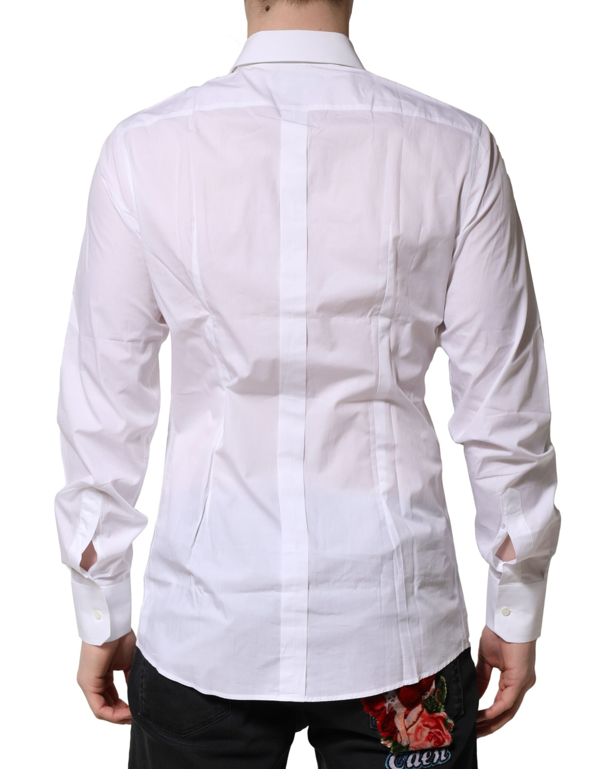 Белая хлопковая рубашка с длинными рукавами GOLD Dolce & Gabbana, White — фото 3
