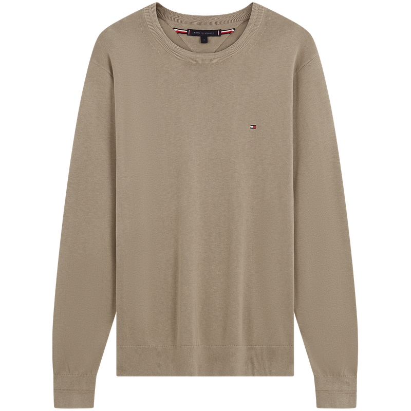 

Свитер с вышитым логотипом и круглым вырезом Tommy Hilfiger, Taupe Afe