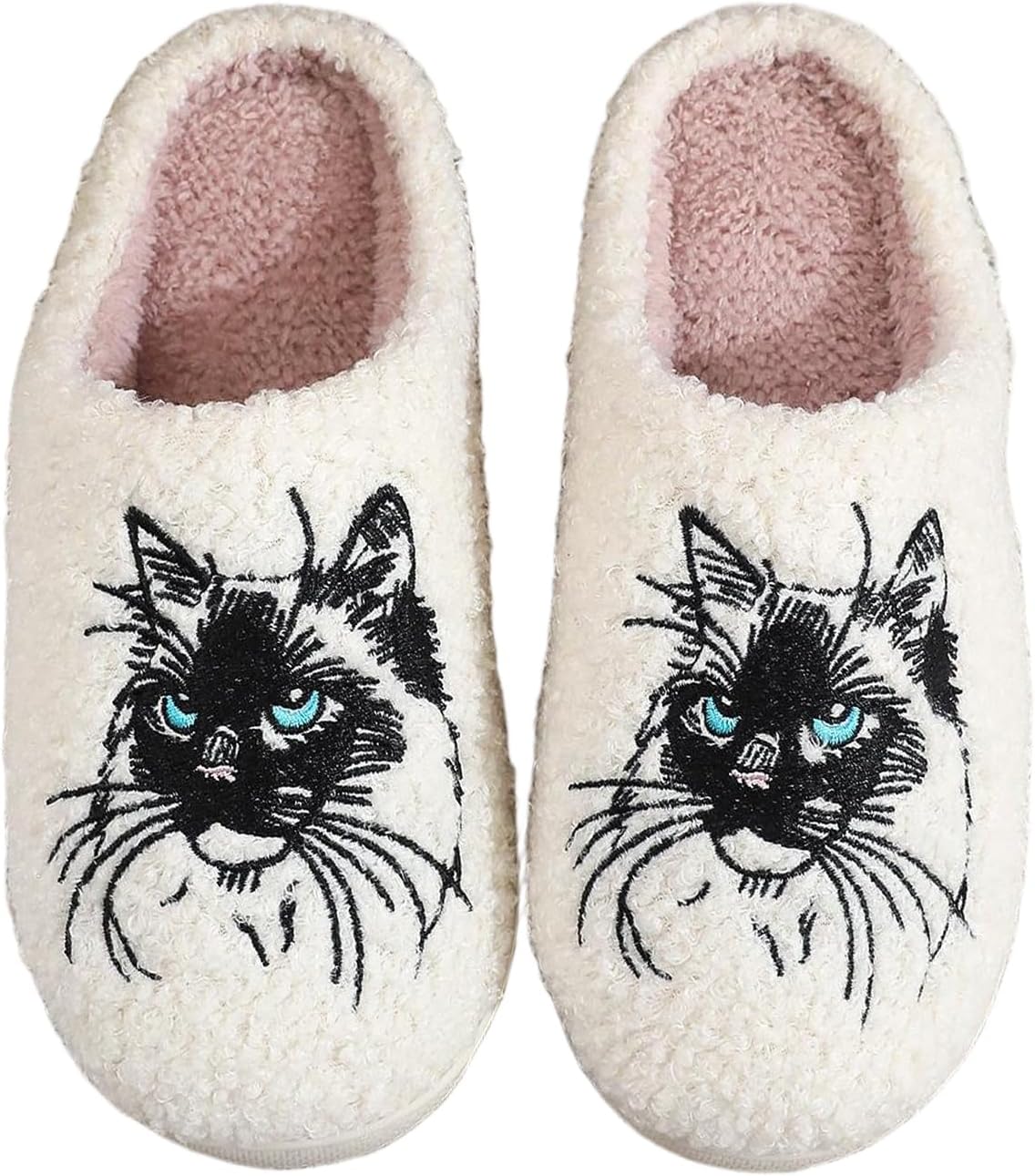 

Женские и мужские тапочки с мягкой вставкой из мемори-пены, пушистые, теплые и комфортные, легкие, для дома и улицы, для пар Edobao, Blue-eyed Cat