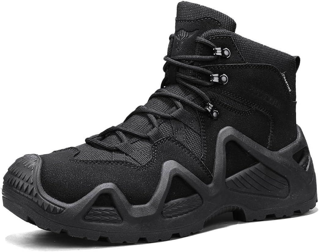 

Мужские легкие походные ботинки QUF, дышащие туристические кроссовки, противоскользящие, для кемпинга, с комфортной подошвой EVA, черный