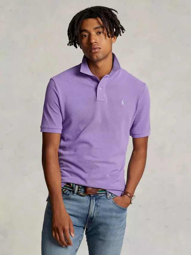 

Поло Ralph Lauren Polo Ralph Lauren Short Sleeve Custom Slim Fit, цвет cactus/purple