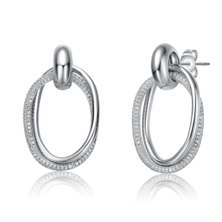 

Серьги-кольца из стерлингового серебра с кубическим цирконием Genevive, Silver