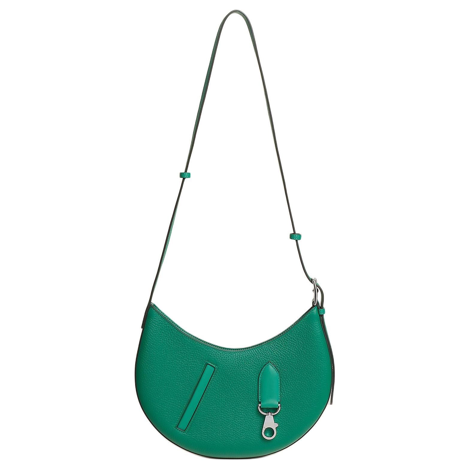 

Клеманс из воловьей кожи с наплечной сумкой через плечо из кожи теленка свифт, сумка кроссбоди для женщин ослепительно зеленый и велюровый зеленый HERMES