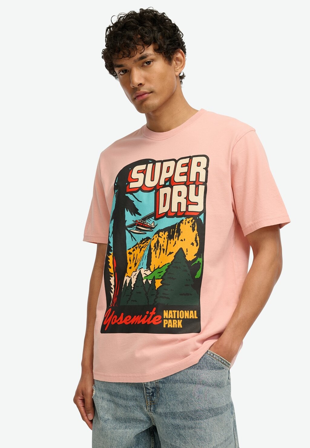 

Футболка с принтом TRAVEL POSTCARD GRAPHIC Superdry, розовый