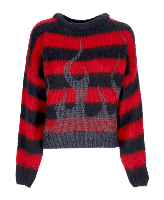 

Свитер с круглым вырезом и принтом «Пламя» большого размера Vision Of Super, красный