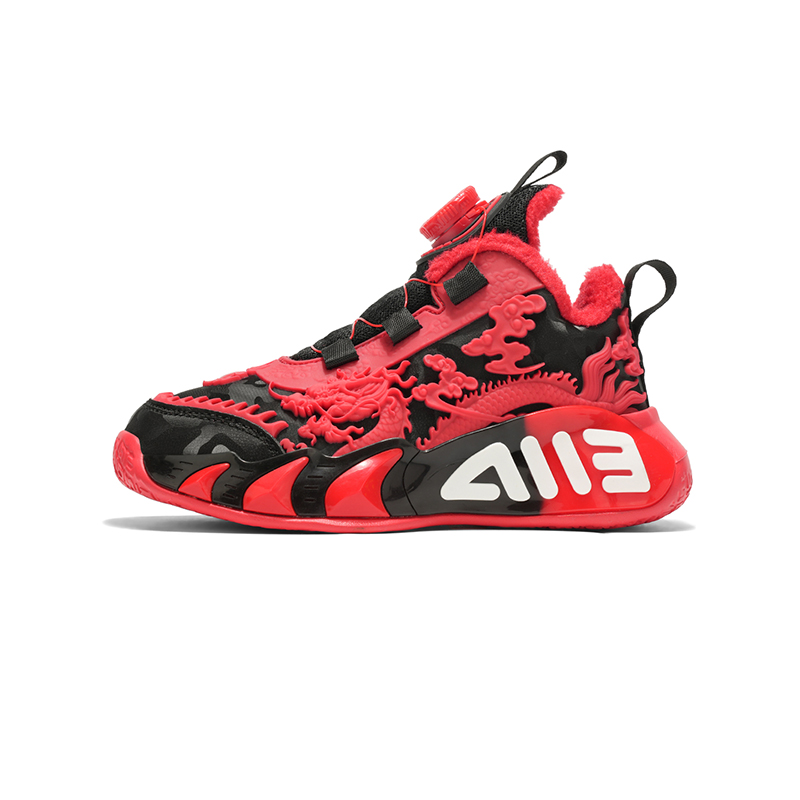 

Детские противоскользящие низкие беговые кроссовки Kids' IMAU, a5520 красный черный[fleece-lined]