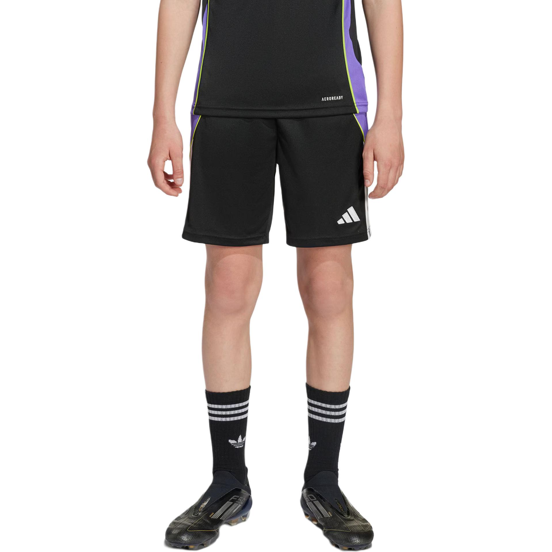 Детские шорты для тренировок Tiro 24 SS25 Adidas, черный/фиолетовый — фото 3