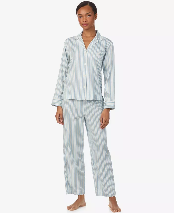 

Женский пижамный комплект из двух предметов: топ и брюки в полоску Lauren Ralph Lauren, синий