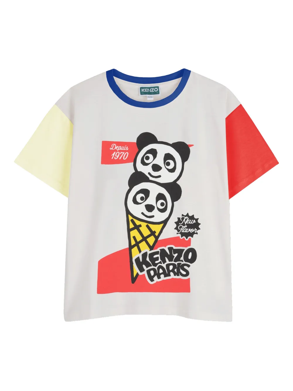 

Футболка с принтом панды Kenzo Kids, белый