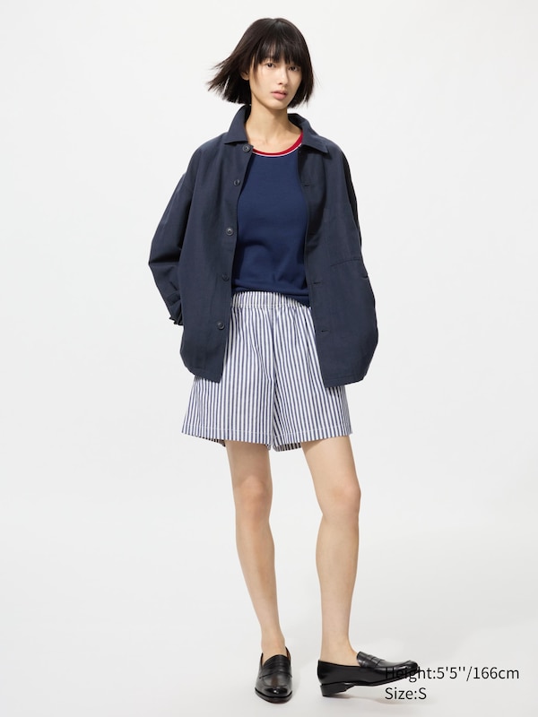 Рубашка-куртка из смеси хлопка и льна Uniqlo, 57 olive — фото 3