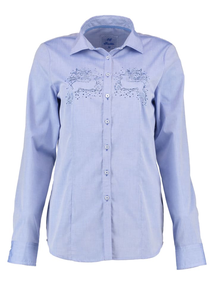 

Традиционная блузка Feqoy светло-голубого/синего цвета OS-Trachten