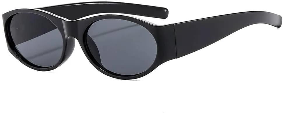 

Ретро-солнцезащитные очки в маленькой овальной оправе для женщин, модные черные солнцезащитные очки для мужчин, очки с защитой от УФ-излучения UV400 KTUCN, C1