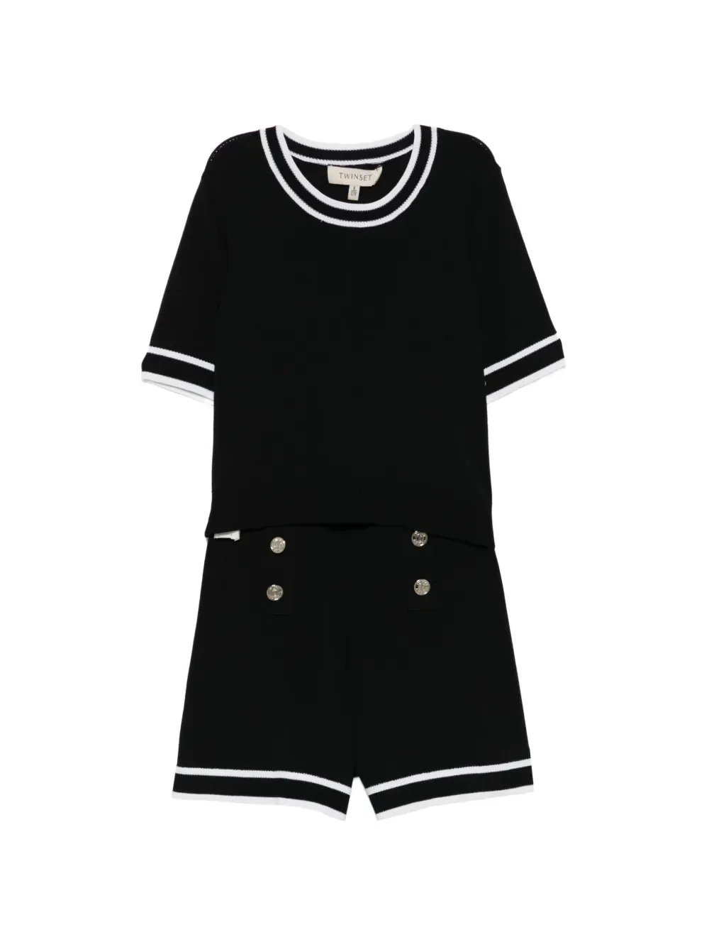 Вязаный комплект с пуговицами TWINSET Kids, черный