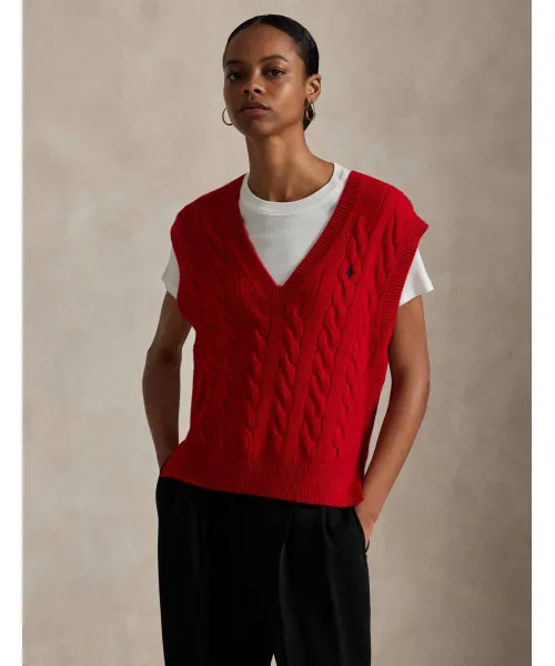 

Шерстяной жилет Loose fit Polo Ralph Lauren, красный