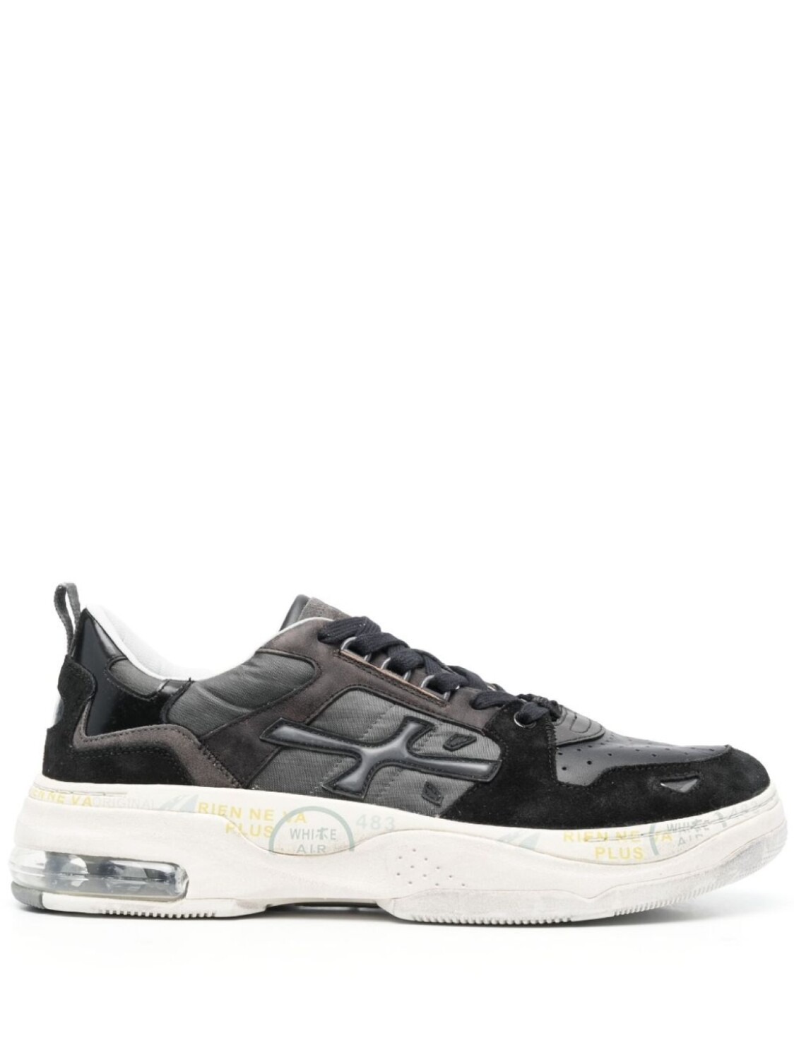 

Кроссовки Premiata Drake With Logo Patch, черный/серый/белый