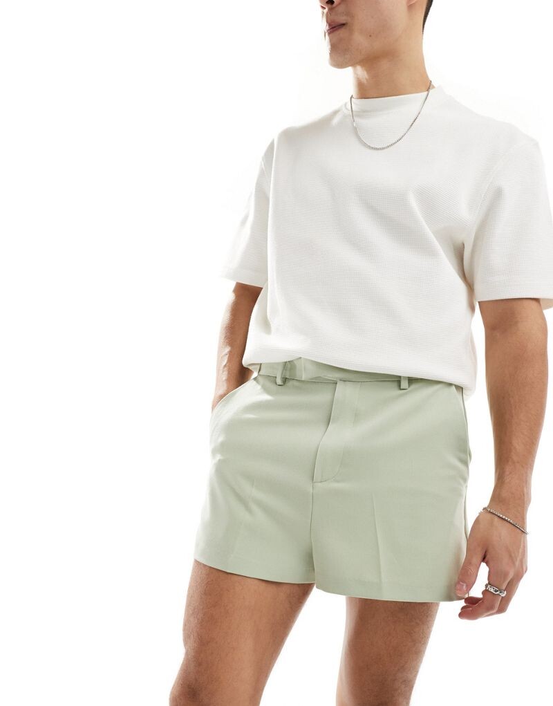 

ASOS DESIGN – элегантные шорты серо-зеленого цвета