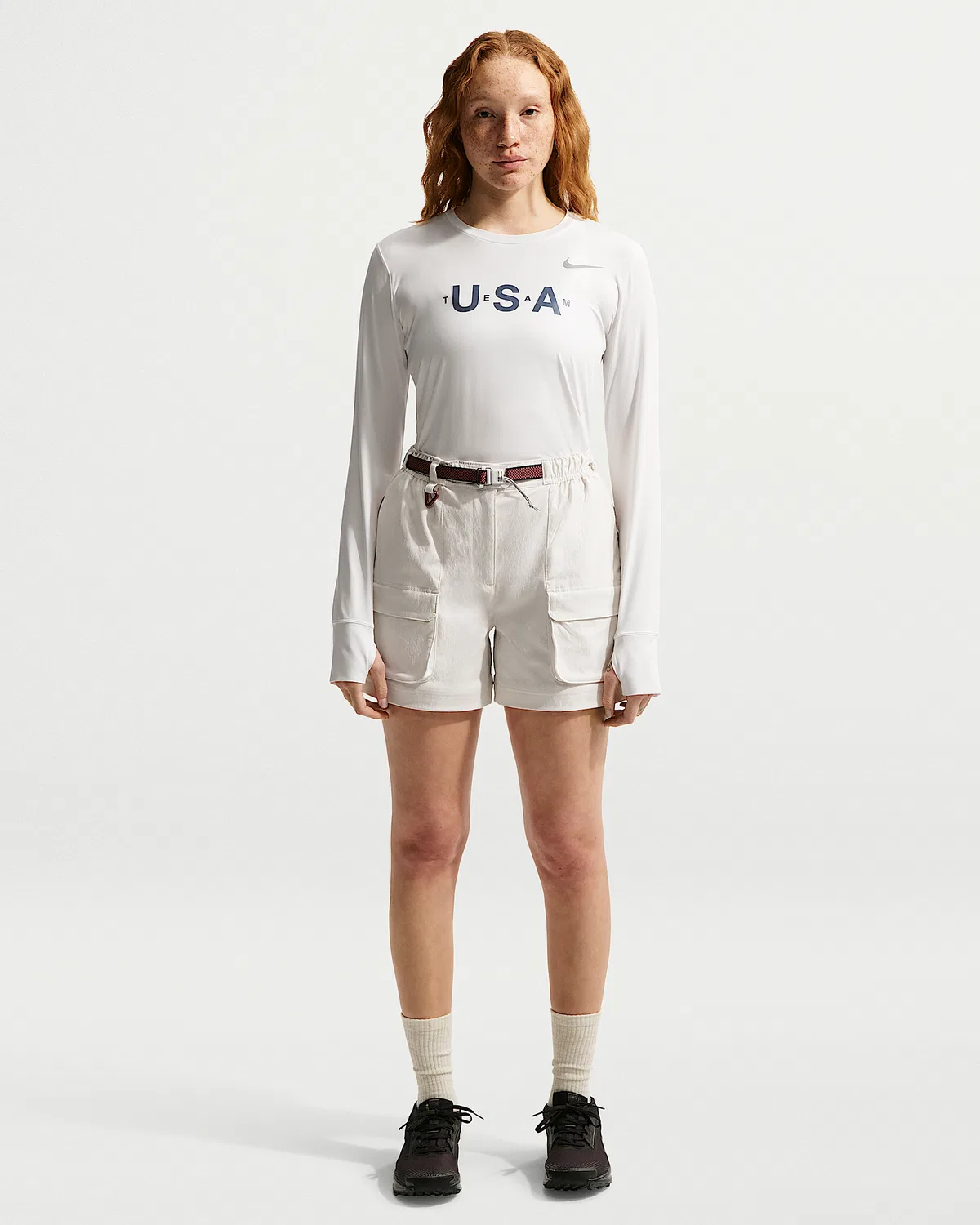 Женская длинная футболка Dri-FIT Nike Team USA One, Summit White — фото 4