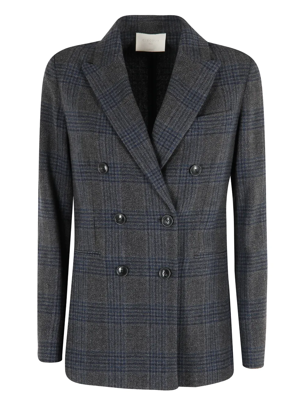 

Клетчатый двубортный пиджак Circolo 1901, серый