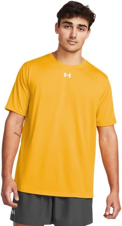 

Мужская свободная футболка с коротким рукавом Under Armour Team Tech Cardinal, Steeltown Gold-White, Белый, Мужская свободная футболка с коротким рукавом Under Armour Team Tech Cardinal, Steeltown Gold-White