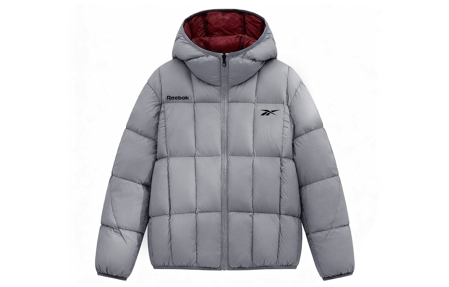 

Пуховик Unisex с капюшоном и флисовой подкладкой Reebok, серый