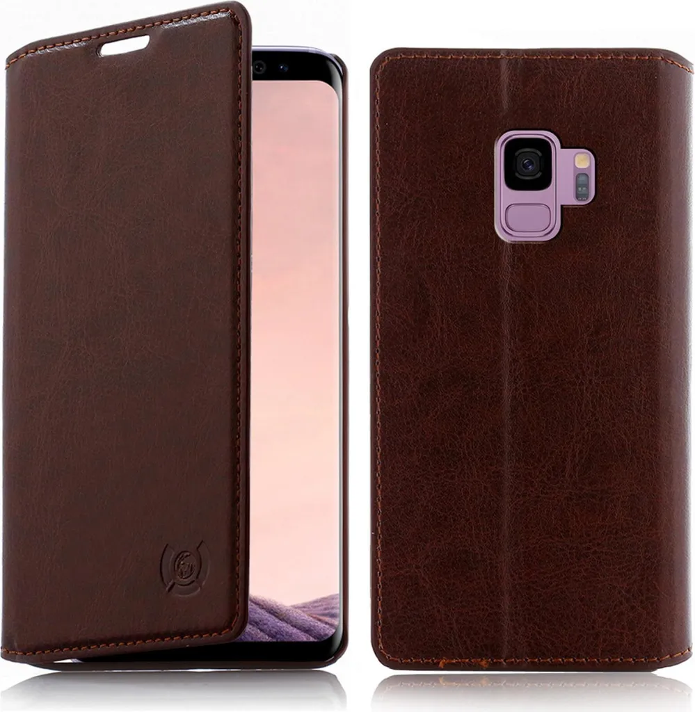 

Чехол-книжка для Samsung Galaxy S9 Plus из натуральной кожи коричневого цвета Numia, синий