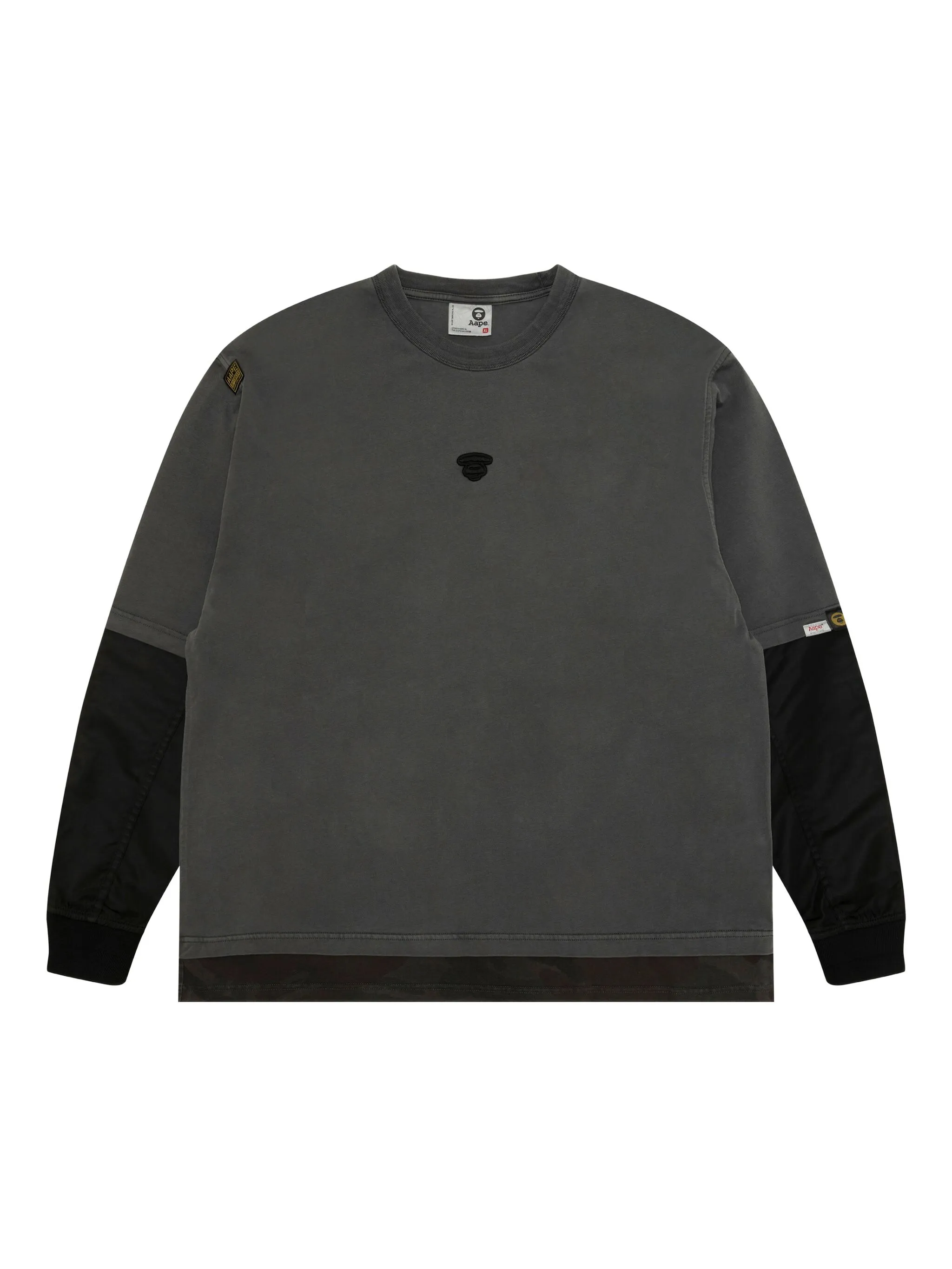 

Футболка с длинными рукавами и контрастными вставками Aape By A Bathing Ape, черный