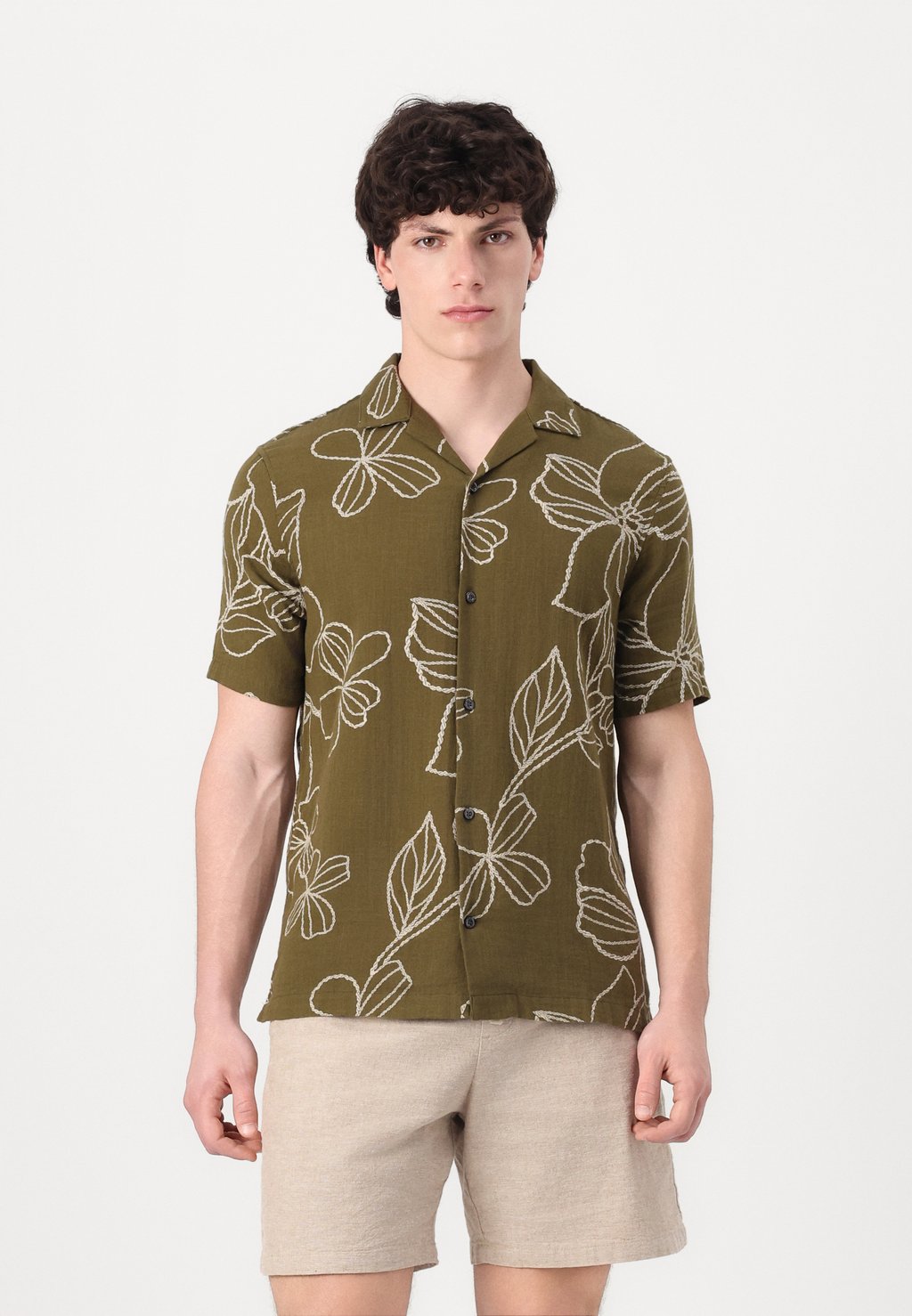 

Рубашка TEXTURE RESORT COLLAR GAP, оливковый