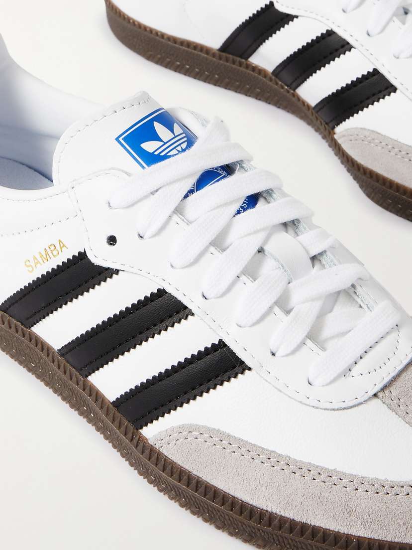 Кроссовки Samba og из кожи и замши Adidas Originals, белый — фото 4