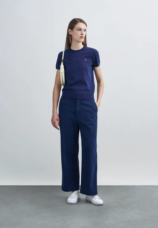 Свитер с коротким рукавом и круглым вырезом, базовая футболка Polo Ralph Lauren, Bright Navy — фото 2