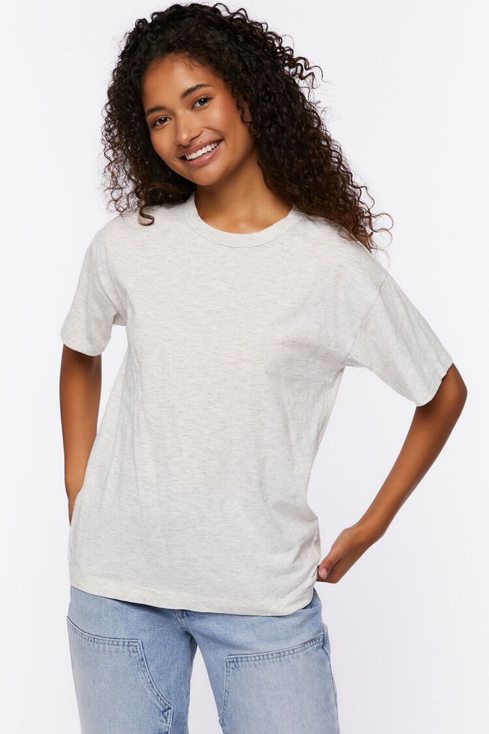 

Футболка с заниженными рукавами Forever 21, серый