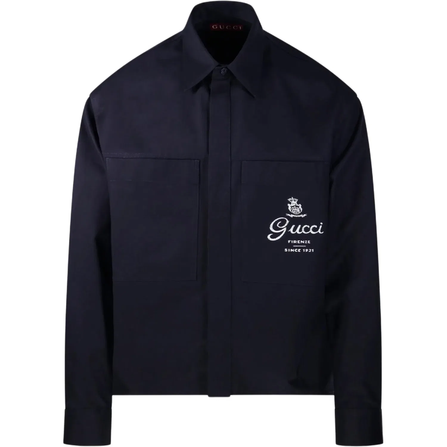 Куртка с воротником и вышитым логотипом GUCCI, Ink Blue