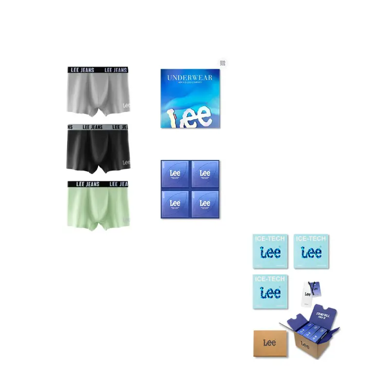 

Мужские трусы боксеры упаковка 3 штуки Lee, зеленый