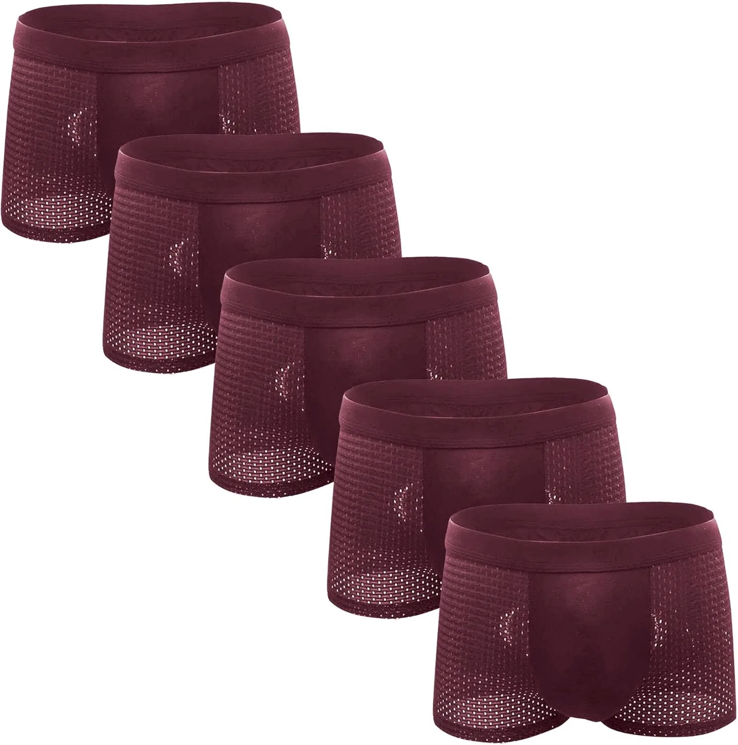 Боксеры Mesh Underwear, Wine Redb1-5pc