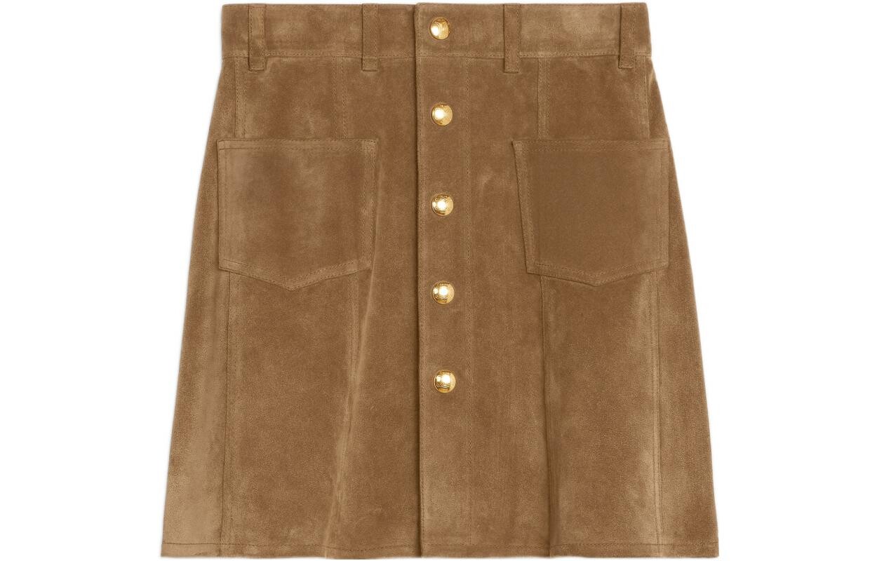 

Кожаная юбка женская цвета сигары Celine