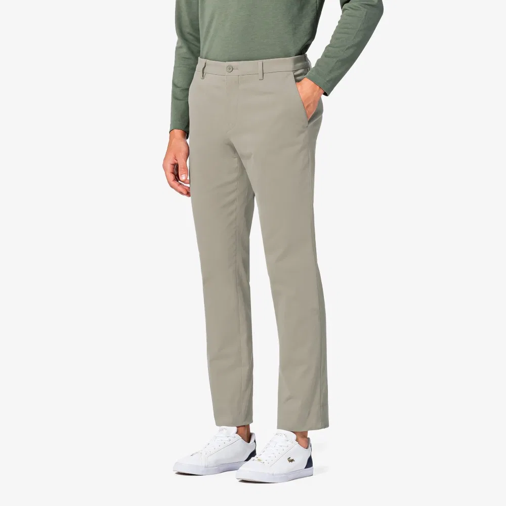 Мужские меланжевые серые брюки чинос с начёсом от Lacoste — фото 2