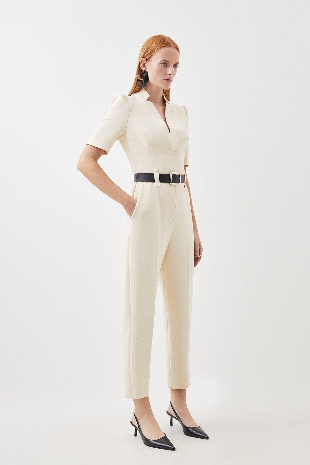 

Комбинезон Forever с поясом Karen Millen, белый