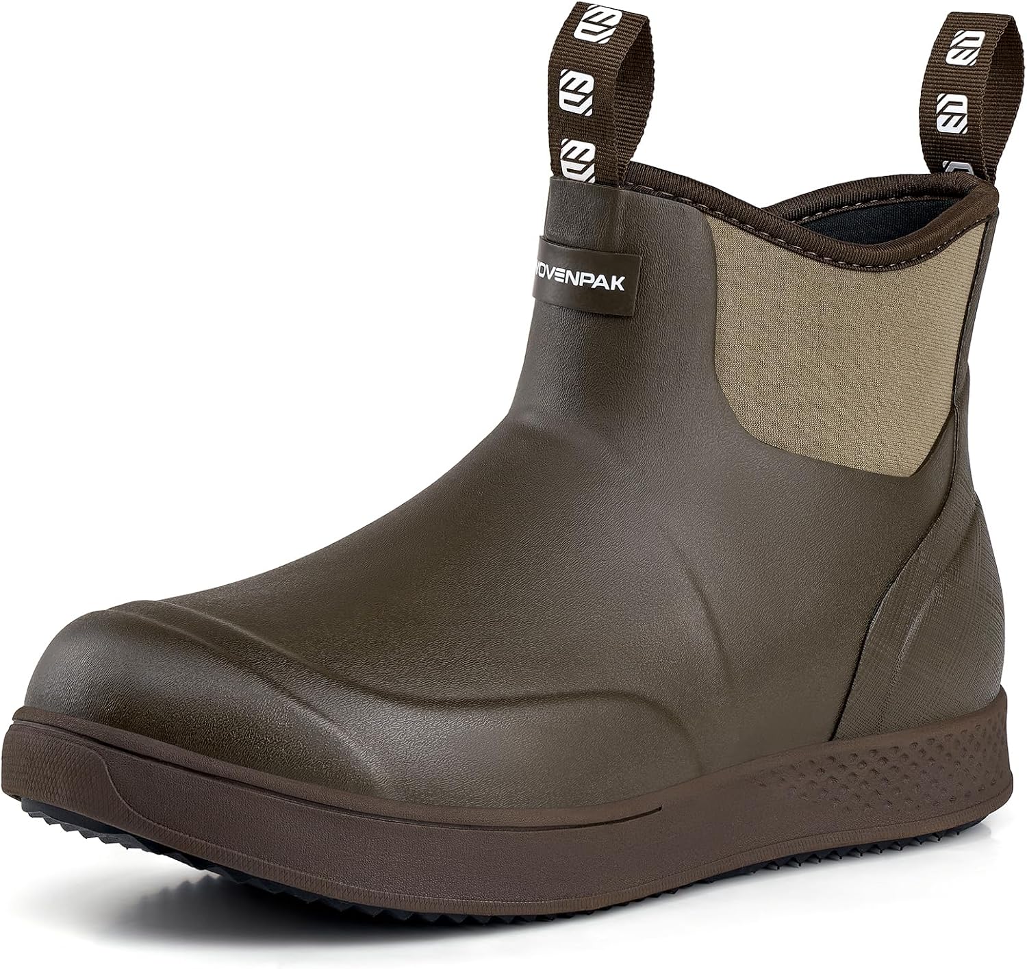 

Мужские ботинки WOVENPAK для палубы, мужские резиновые сапоги, водонепроницаемые рыбацкие ботинки, мужские ботинки для палубы, противоскользящие резиновые ботинки до щиколотки для рыбалки и прогулок на лодке, размеры 6-13 Pw Wovenpak, коричневый