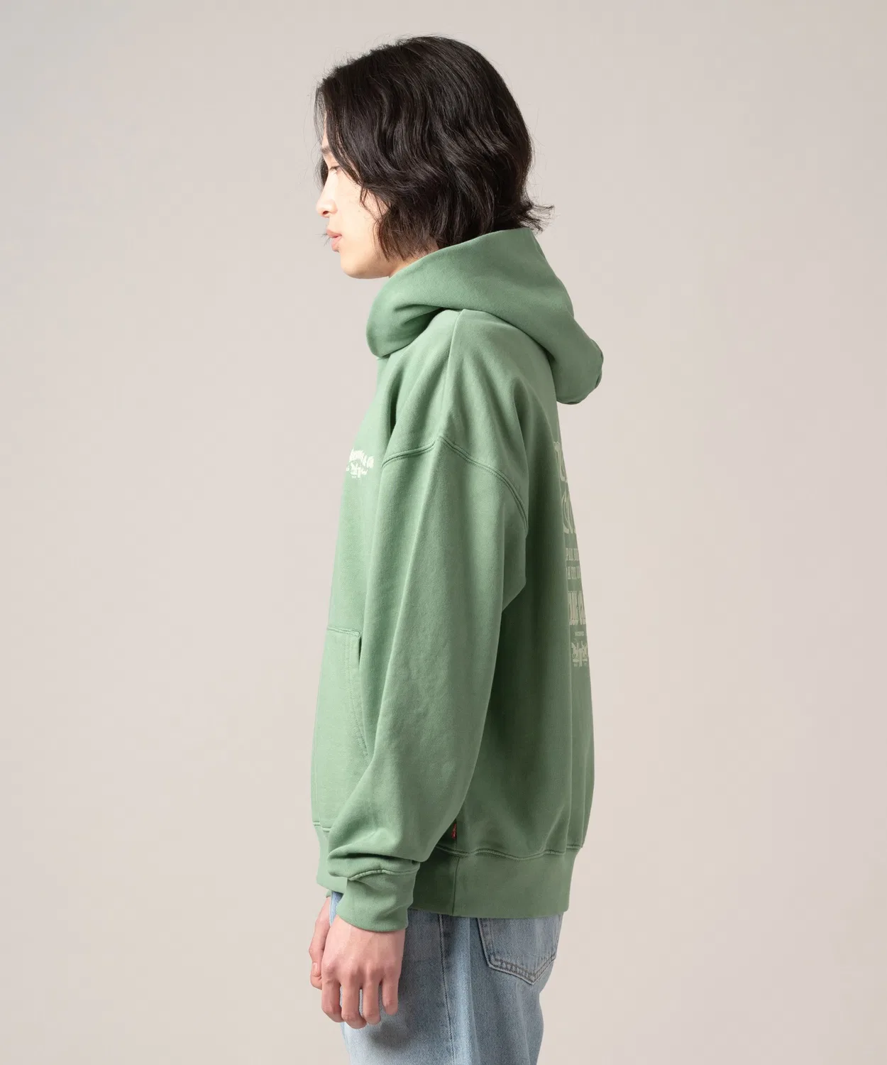Худи Levi's Two Horse Cropped Hoodie, зеленый — фото 2