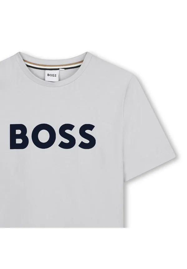 Детская/Подростковая футболка с короткими рукавами, унисекс, с принтом. Boss Kidswear, Chine Grey — фото 3