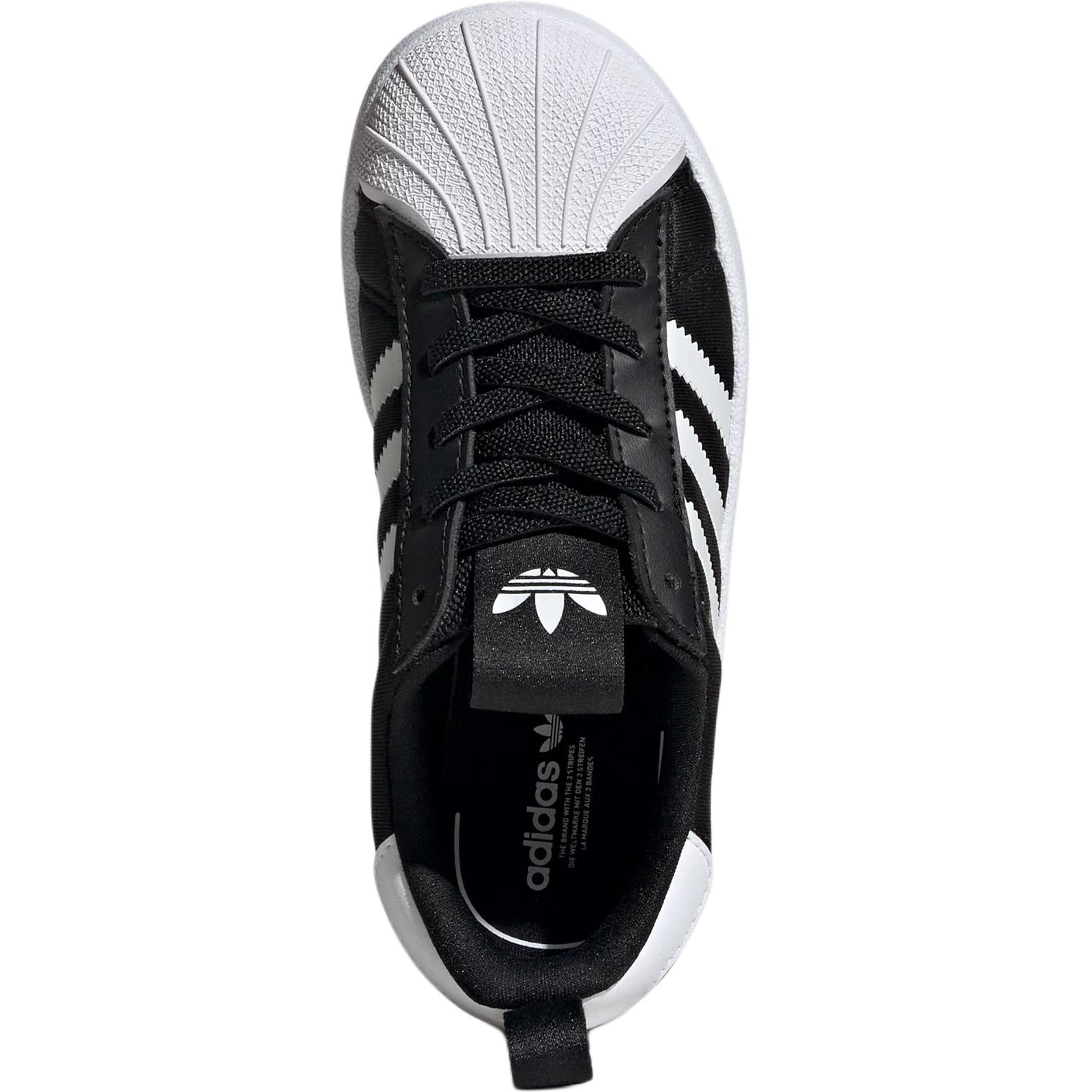 SUPERSTAR 360 Low Top Детские скейтбординговые кроссовки Black White Kids' Adidas Originals — фото 4