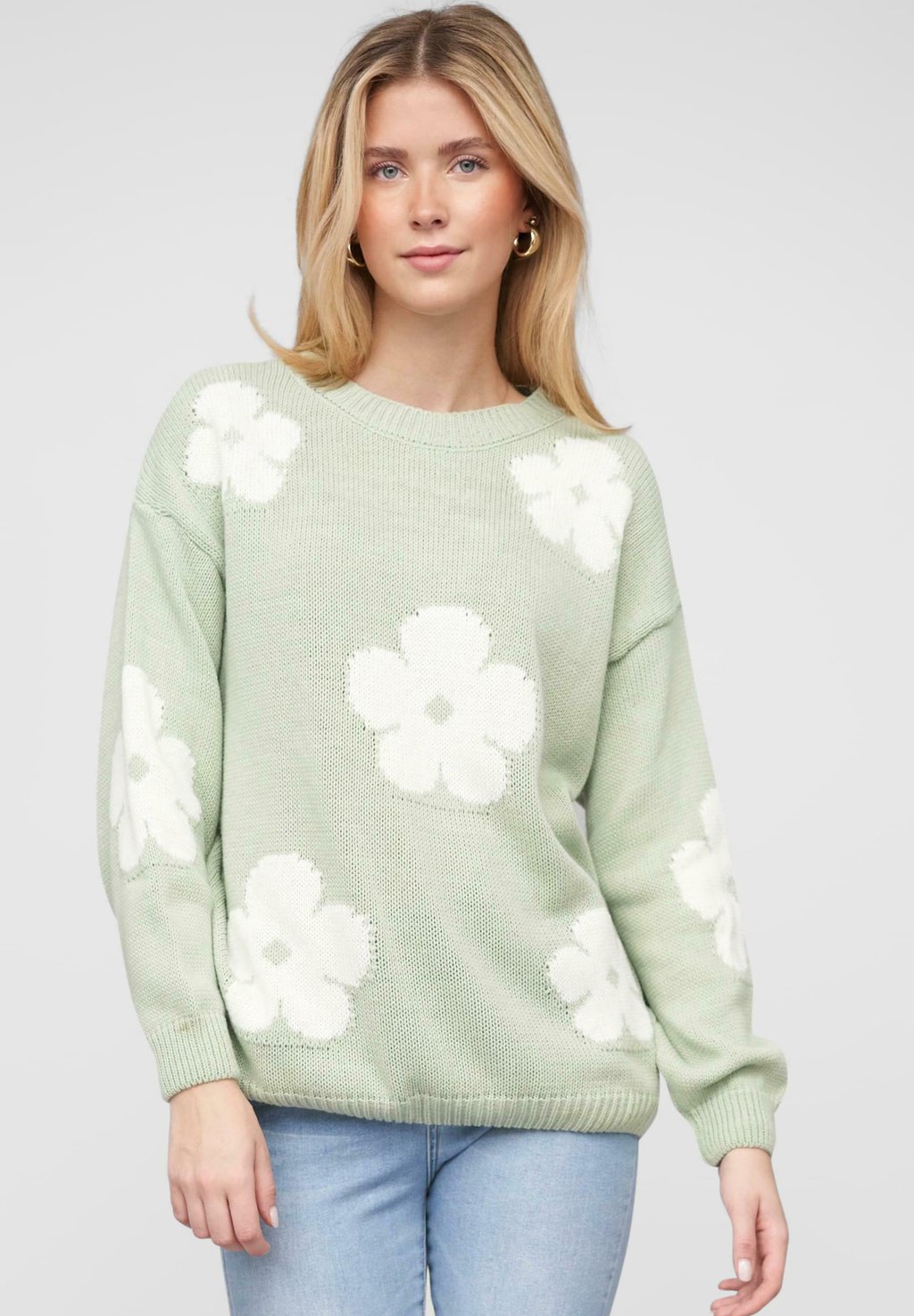 

Джемпер CREWNECK WITH FLOWERS Cloud 5ive, мятный