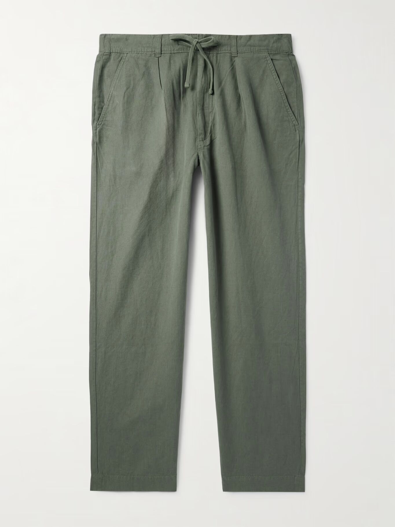 

Брюки Prepster Straight-Leg со складками из смеси льна и хлопка на завязках POLO RALPH LAUREN, зеленый