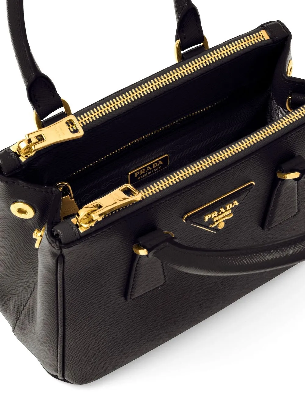 Мини-сумка Galleria из сафьяновой кожи Prada, черный — фото 4