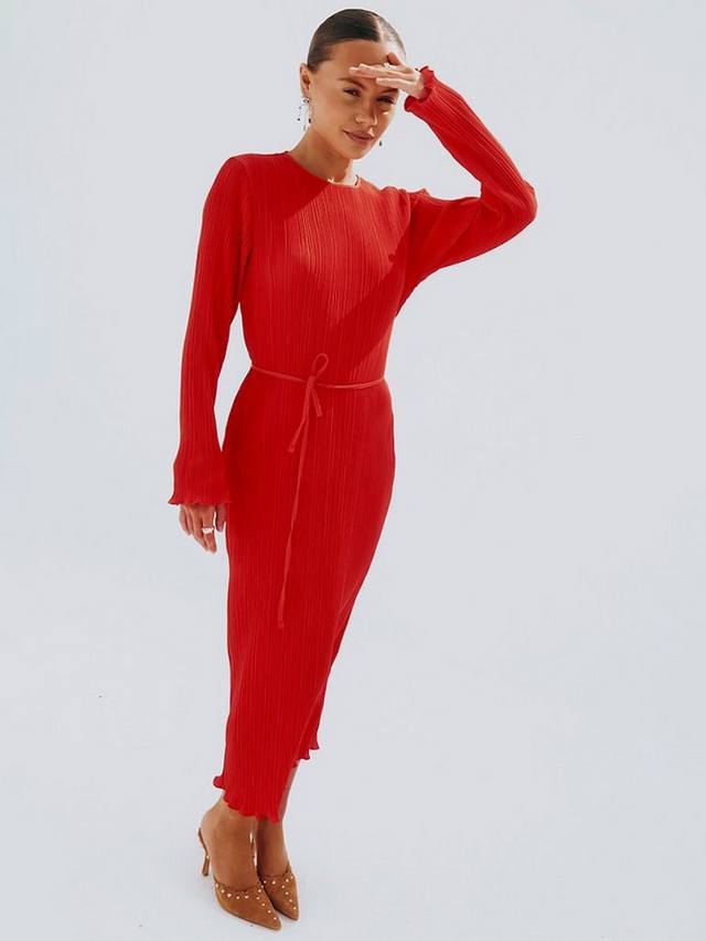 

Плиссированное платье gaia plisse Never Fully Dressed, красный