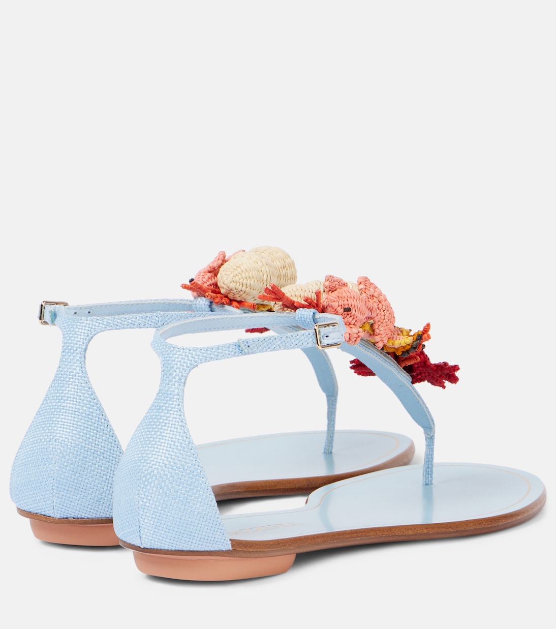 Плетеные сандалии Marea Aquazzura, Baby Blue — фото 2