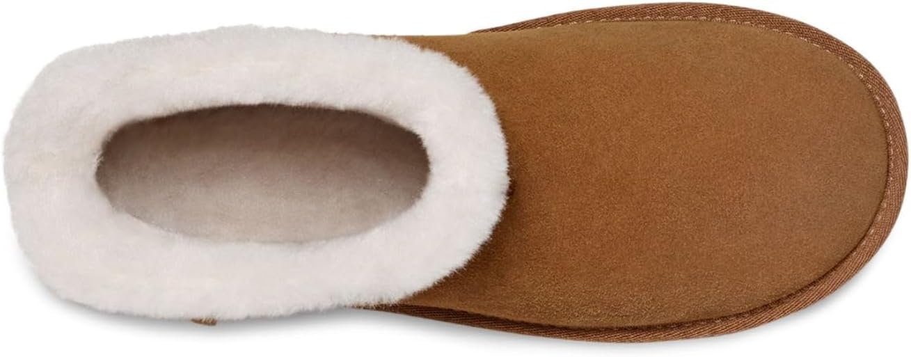 Женские угги Koolaburra by UGG Nalie Mini замшевые с пуговицей, каштановый — фото 2